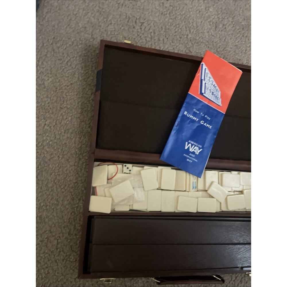 Cardinal Vintage Rummy-O Rummikub Game with Faux Leather Carrying Case - Picture 4 of 6